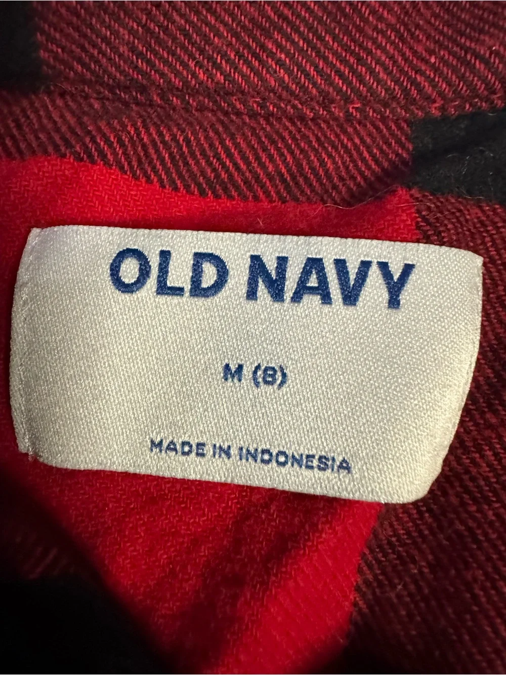 Old Navy Boys Red And Black Plaid Long Sleeve Button Down Flannel Medium 8.